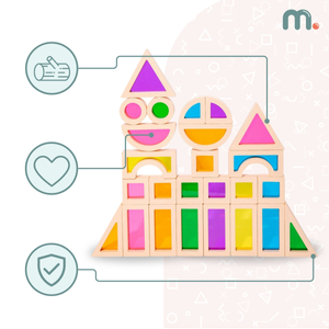 Regenbogen Holzklötze - 25 Elemente