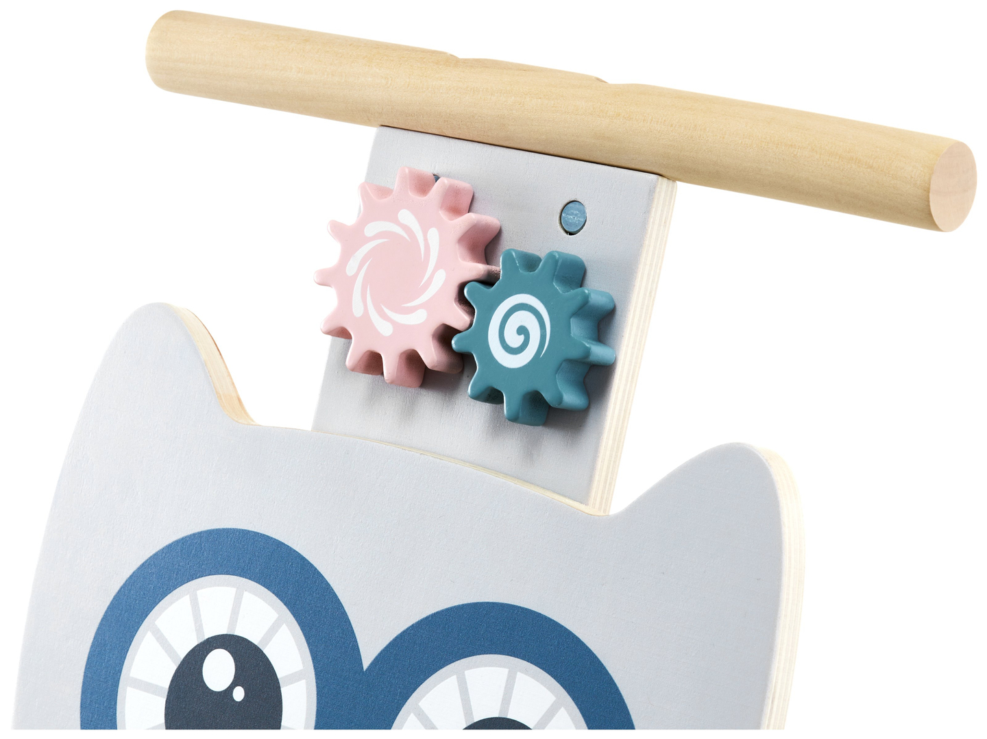 Multifunktionaler Lauflernwagen aus Holz - Schieber - Wagen mit Blöcken - Eule