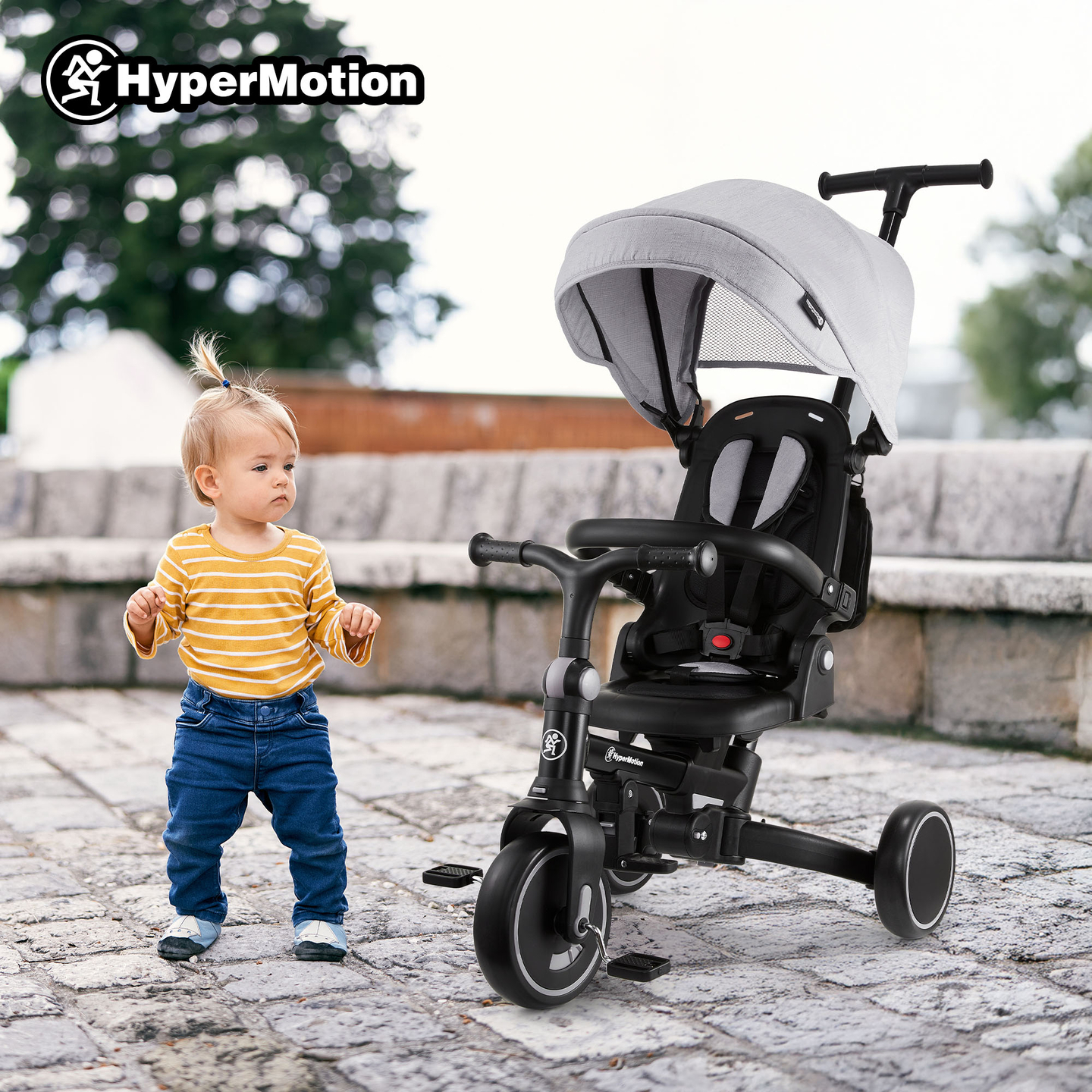 8in1 Multifunktions-Dreirad TOBI FOREST - grau