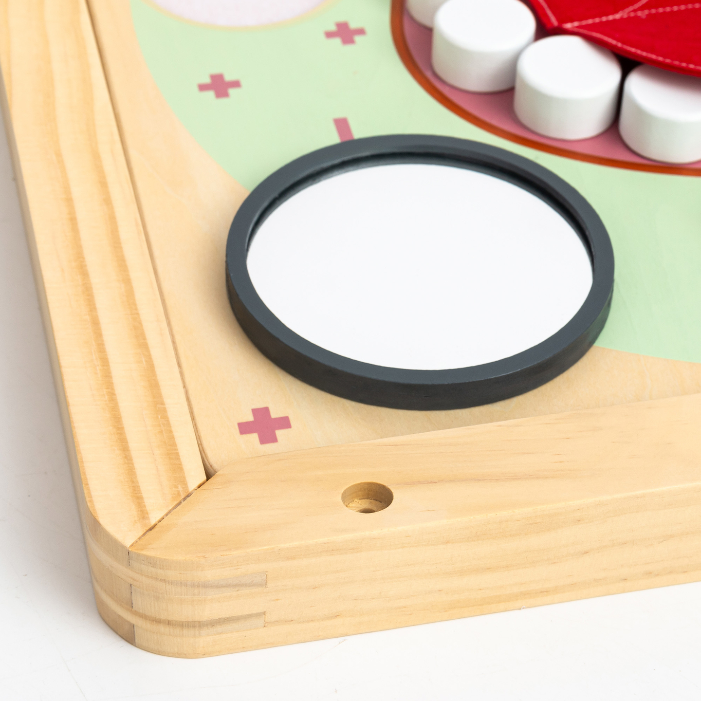 Montessori-Lerntafel aus Holz „Kleiner Zahnarzt“ – Zahnbürste, Zahnpasta, herausnehmbare Zähne, Spiegel, Essen, Lernaromen