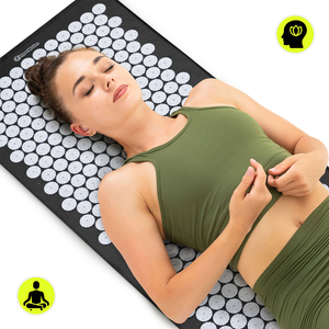 Große Akupressurmatte mit Kissen und Bezug – 130 cm HyperMotion schwarz-weiß