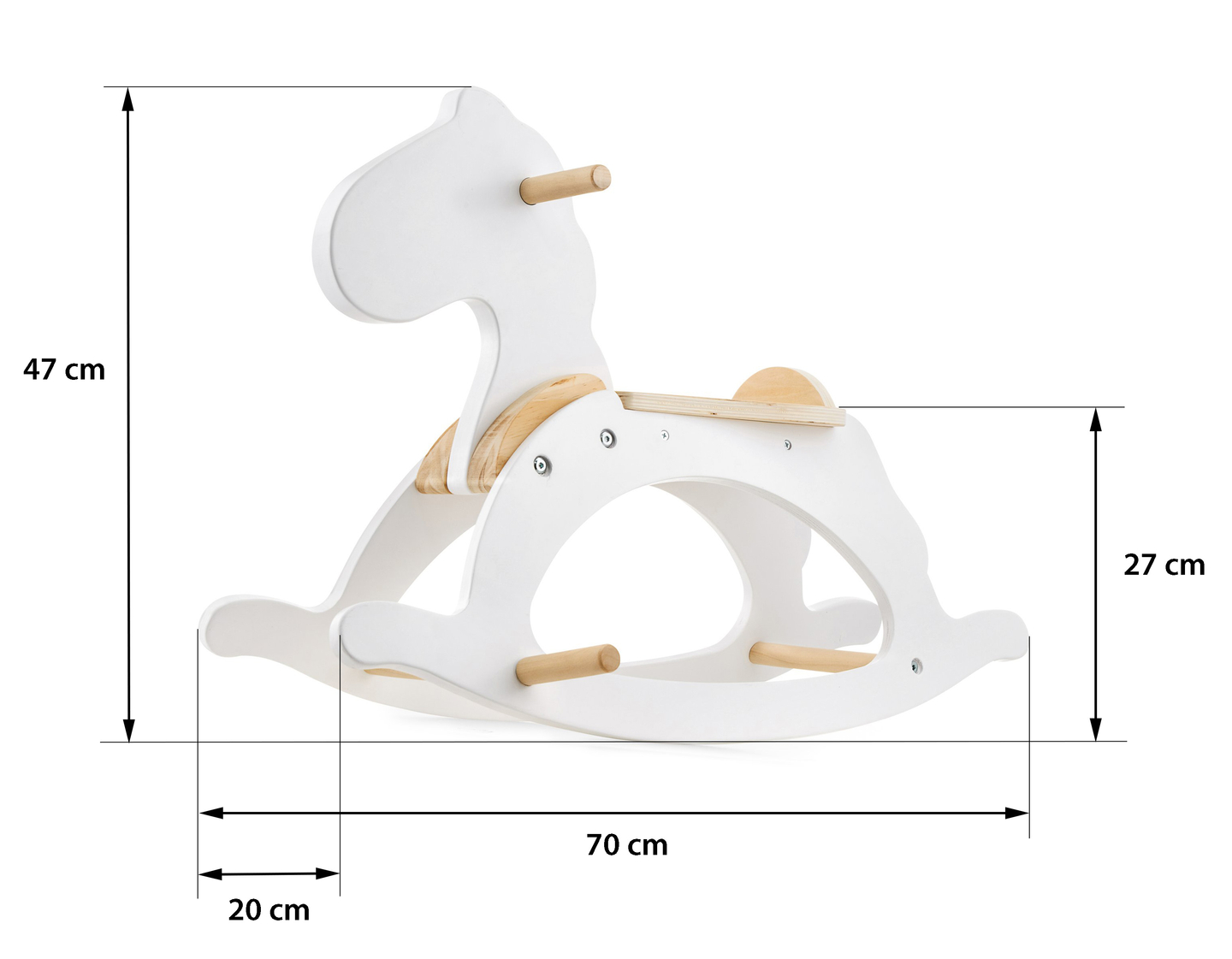 Holzschaukelpferd - weiß - ab 12 Monaten