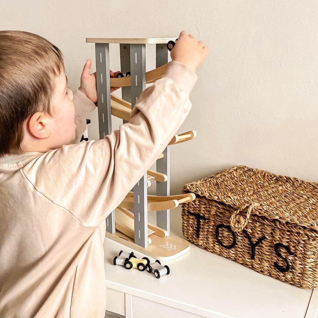 Holzbahn - Rutsche für Autos - 6 Etagen