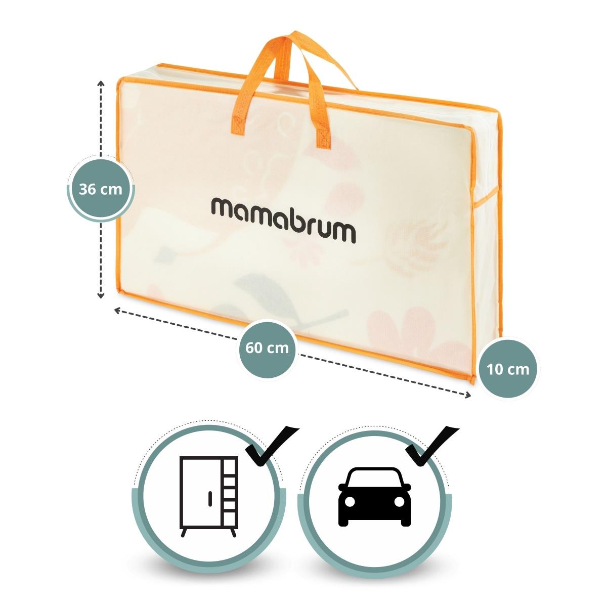 Doppelseitig faltbare Schaumstoffmatte 180 x 120 x 1cm - Exotische Elefanten/Delicate Grey