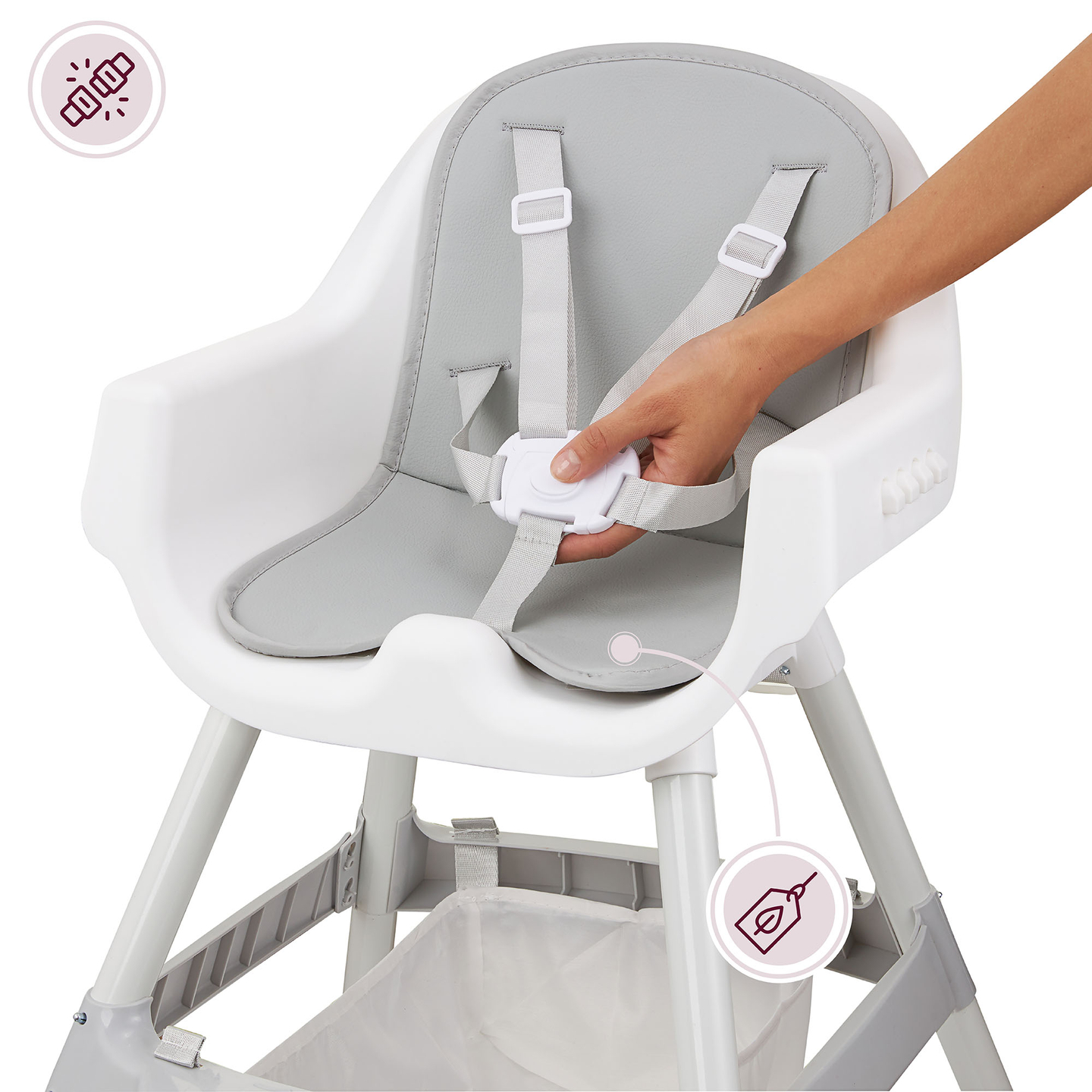 Moby-System Magnolia 2-in-1 verstellbarer Hochstuhl - grau