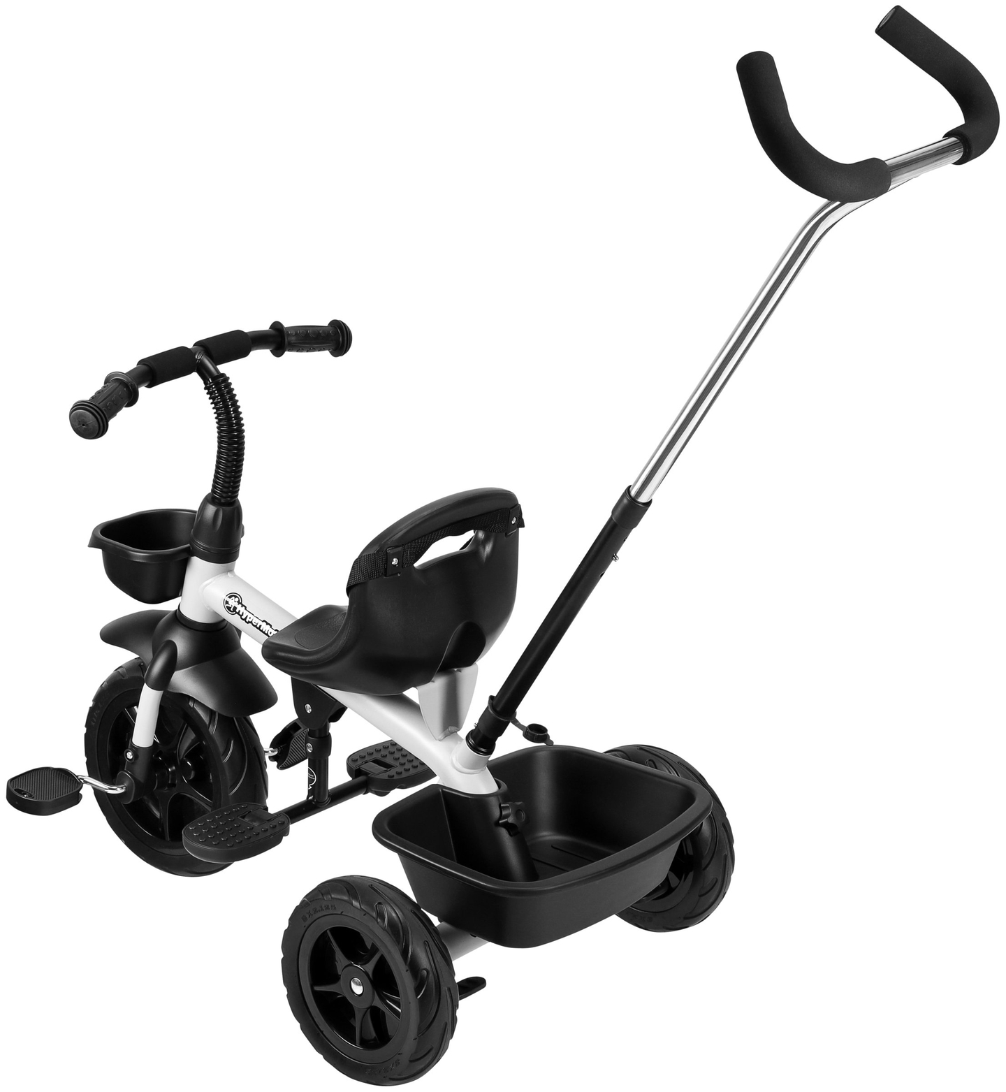 Dreirad HyperMotion TOBI VECTOR - dauerhaft aufgepumpte Räder + Schieber. Farbe: hellgrau.