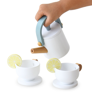 Großes Holzteeset mit Tablett - 17 Stück