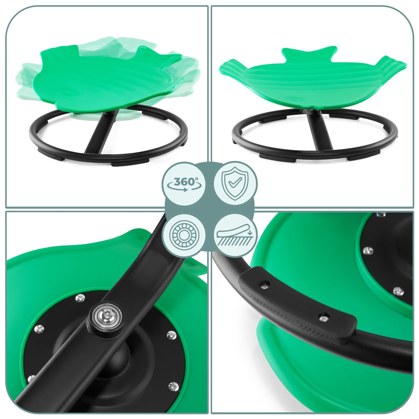 Mini-Kinderkarussell Fisch - Farbe grün