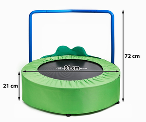 Frosch - Mini-Trampolin für Kinder - mit Griff - 50 kg max - 91 cm - für Haus und Garten