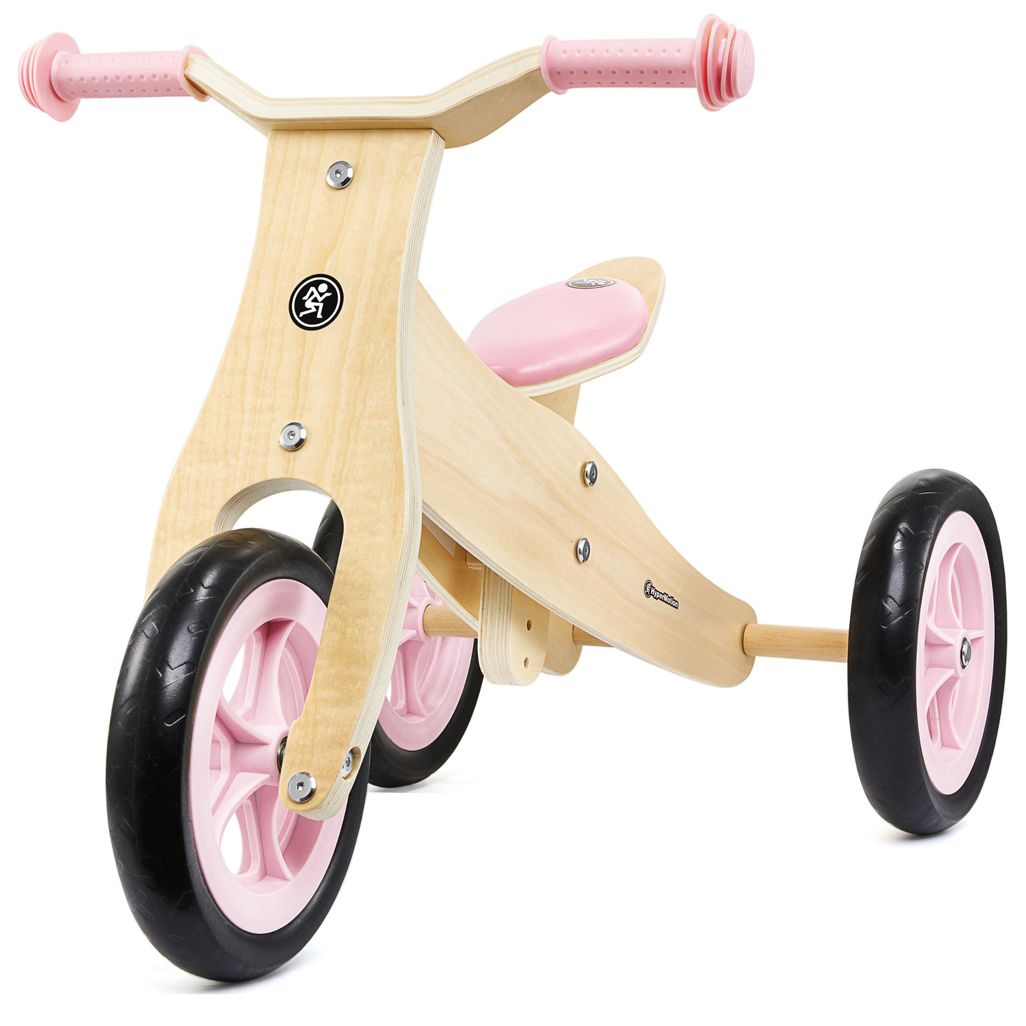 Holzdreirad und Laufrad 2in1 – HyperMotion PERCY – rosa