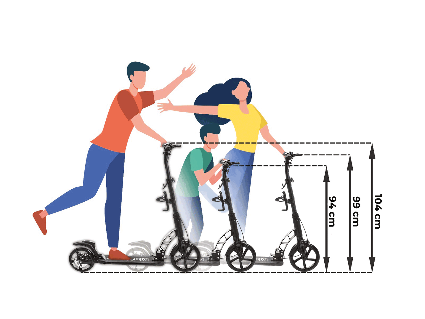 Roller für Erwachsene HyperMotion REGAMO - schwarz