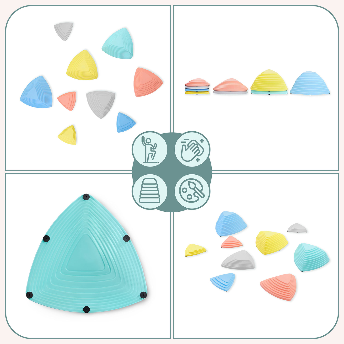 Bunte Balanciersteine - 9 Stück