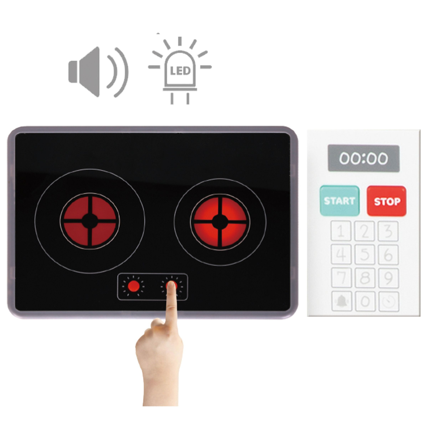 XXXL interaktive Holz-Eckküche mit Kühlschrank, Mikrowelle, Backofen, Geschirrspüler und Zubehör - weiß