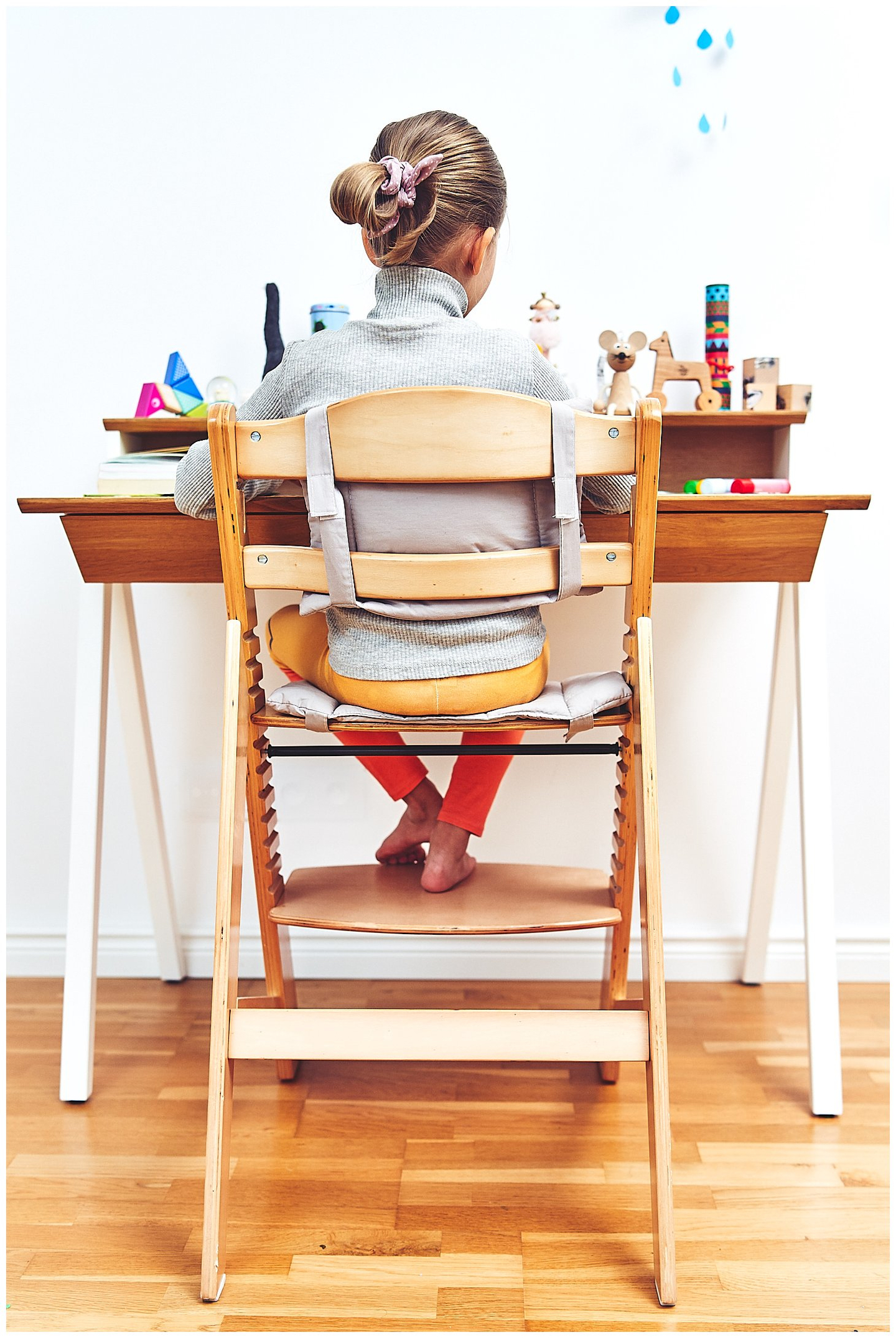 Holz-Hochstuhl Moby-System WOODY - Farbe Naturholz