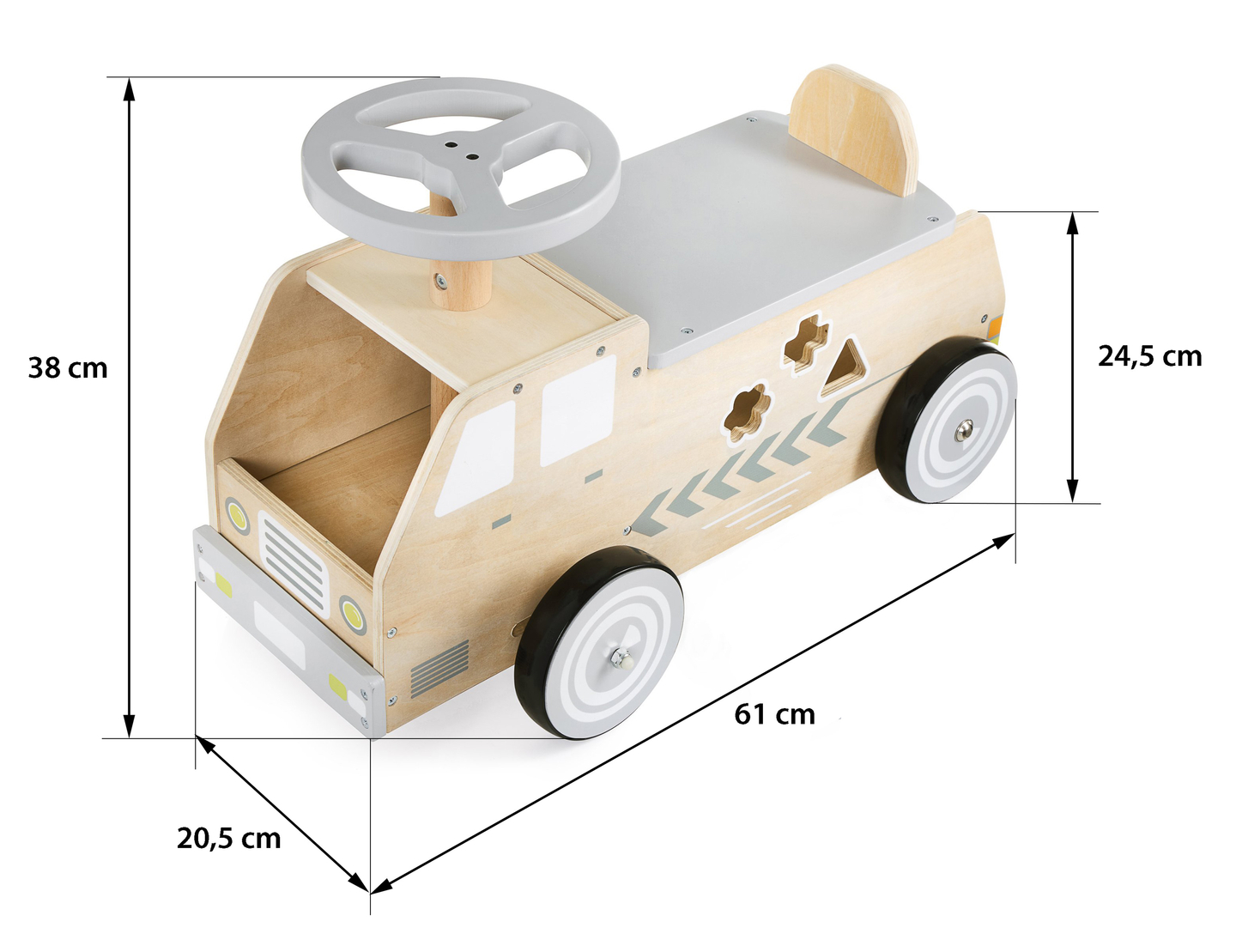 Holzfahrzeug, Auto, Spielzeugauto mit Klötzen