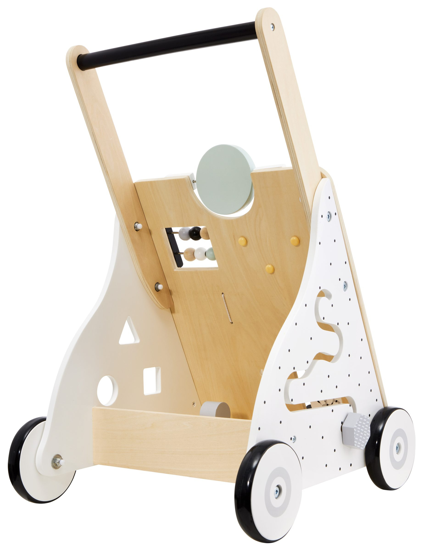 Lernlaufwagen mit Bildungsfunktion / Schieber aus Holz - Manipulationsbrett