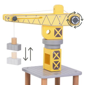 Hafenmobilkran mit Magnetwinde und Zubehör - Holzset