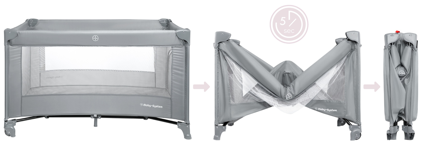 Reisebett Happy Traveller BASIC – grau