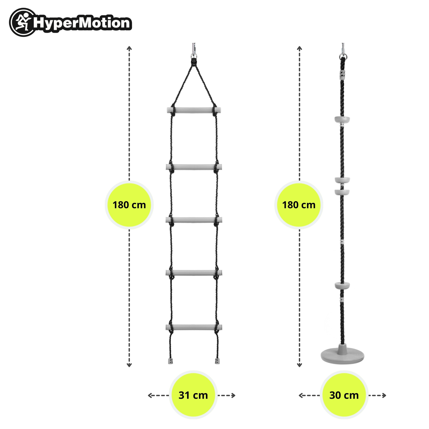 Ninja-Hindernislauf für Kinder - HyperMotion Slackline-Set - 10 Hindernisse