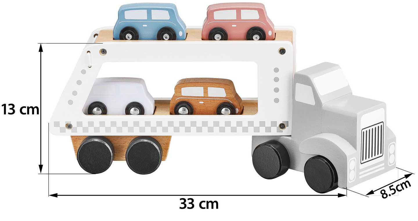 Holzlastwagen - Auflieger mit 4 Autos