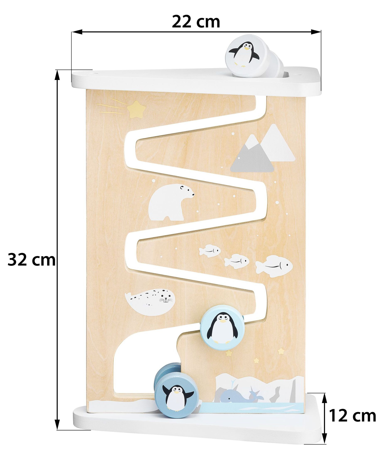 Zweiseitige sensorische Manipulationstafel aus Holz