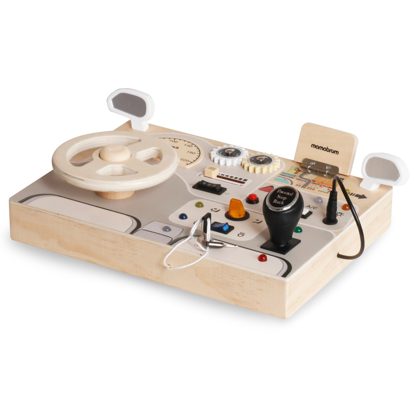 Montessori Spielbrett aus Holz für Kleinkinder - Armaturenbrett für Autos