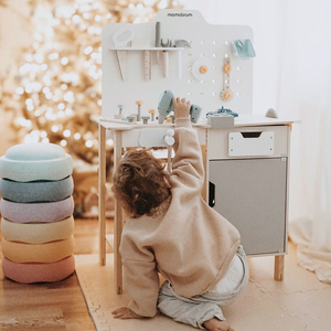 XXL Große Holzwerkstatt mit Werkzeugen - DIY-Set, 74 Elemente