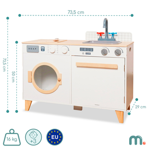 Wäsche und Küche aus Holz - 2-in-1-Haushaltsset für Kinder