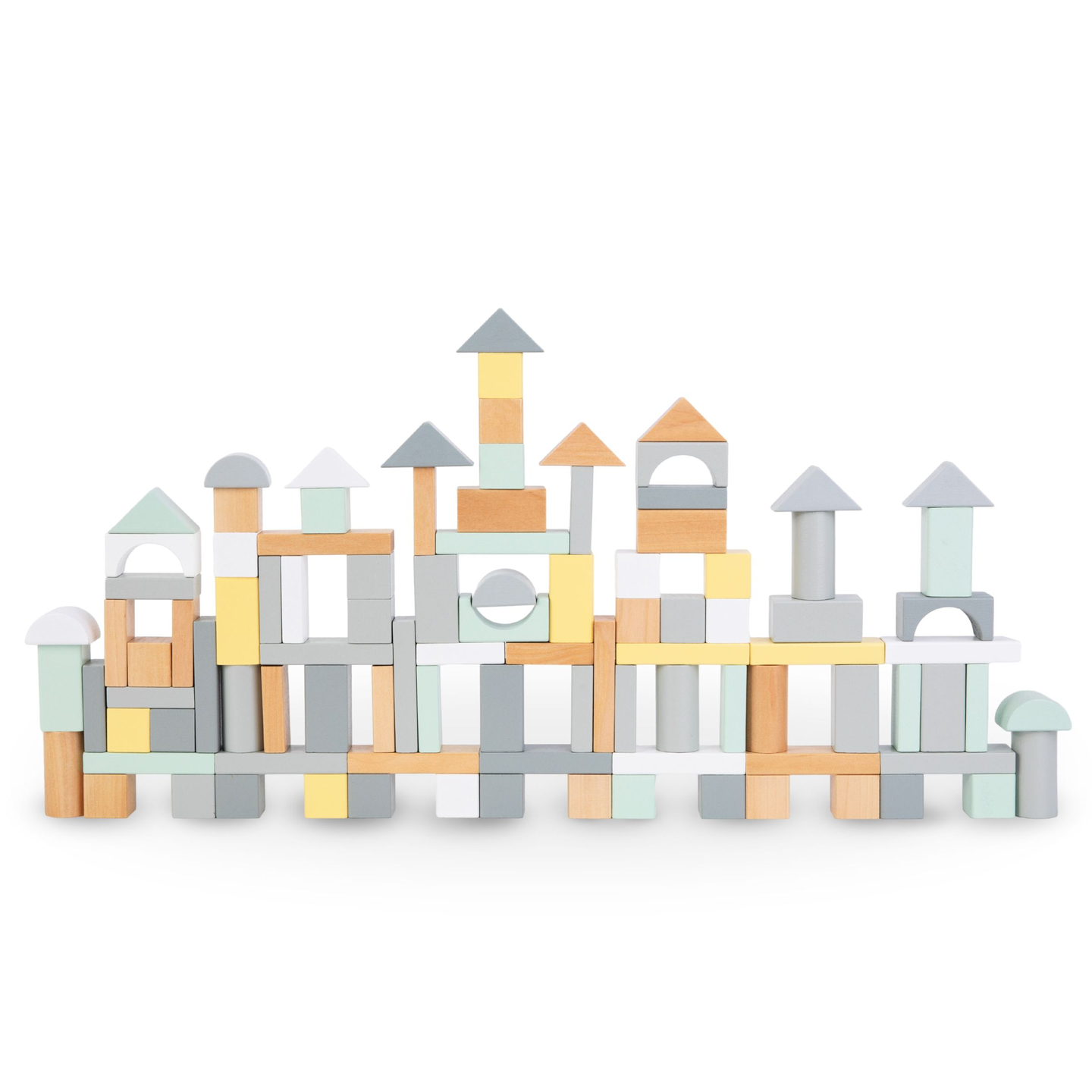 Pastellfarbene Holzklötze - Satz mit 100 XL-Stücken