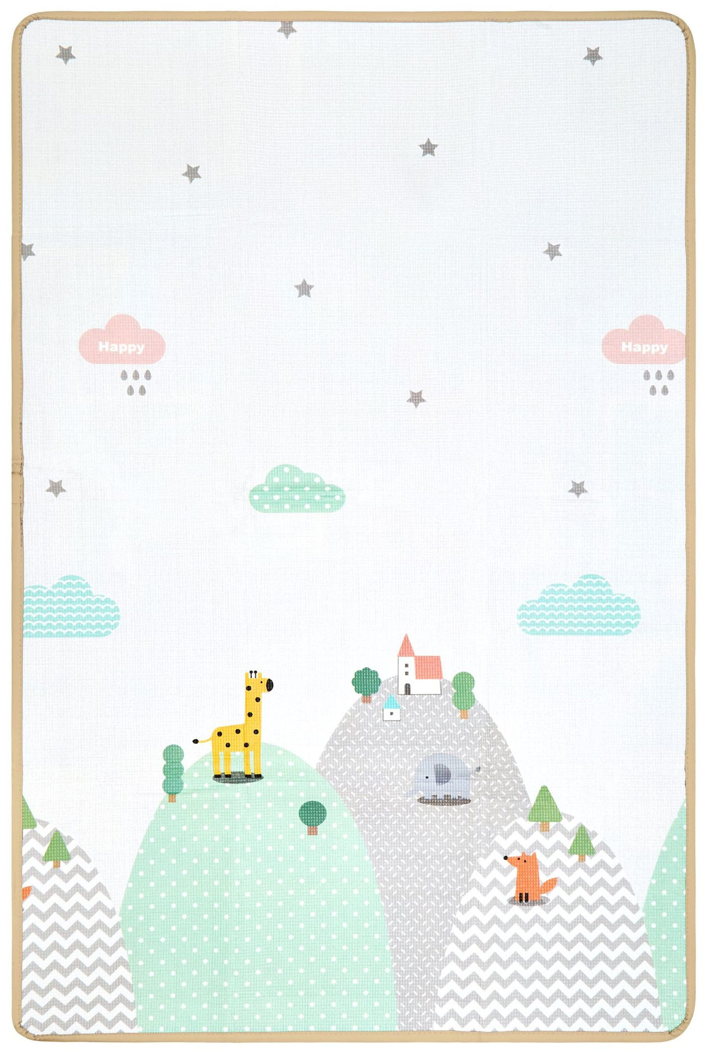 Beidseitige Schaummatte – Wald auf einem Hügel / sonnige Stadt