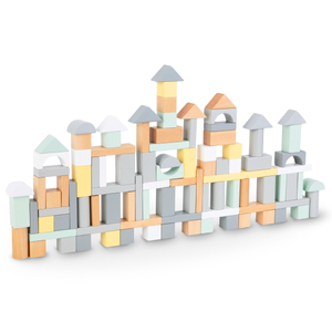 Pastellfarbene Holzklötze - Satz mit 100 XL-Stücken