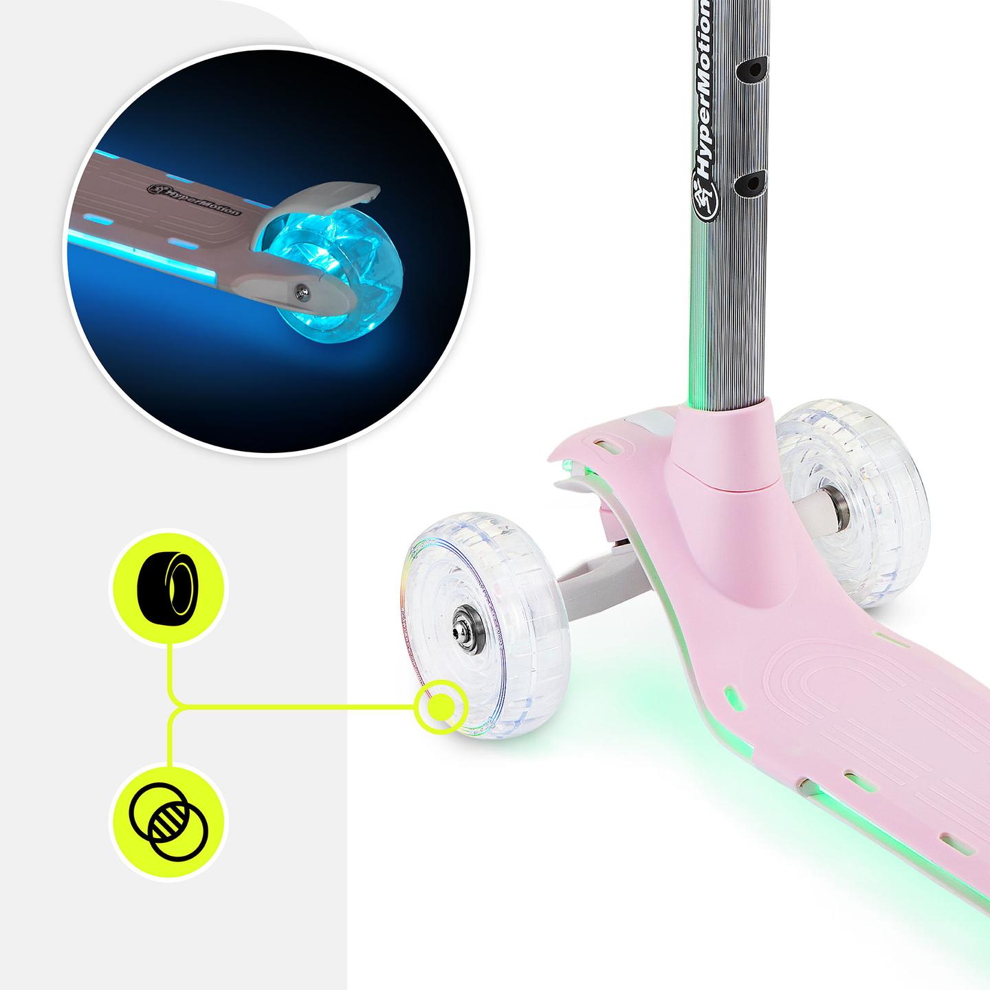 HyperMotion BECKY Balance-Scooter – RGB-LED-Beleuchtung, pink