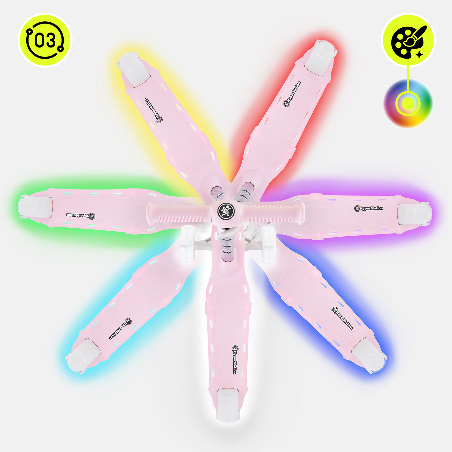 HyperMotion BECKY Balance-Scooter – RGB-LED-Beleuchtung, pink