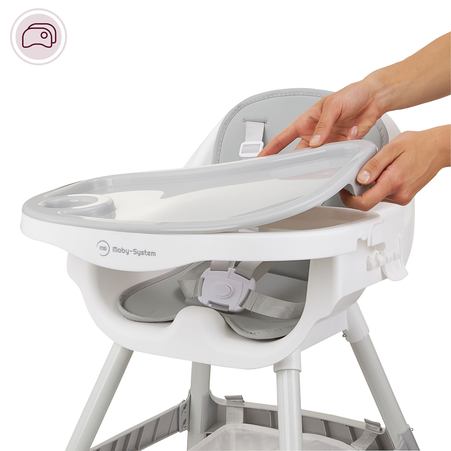 Moby-System Magnolia 2-in-1 verstellbarer Hochstuhl - grau