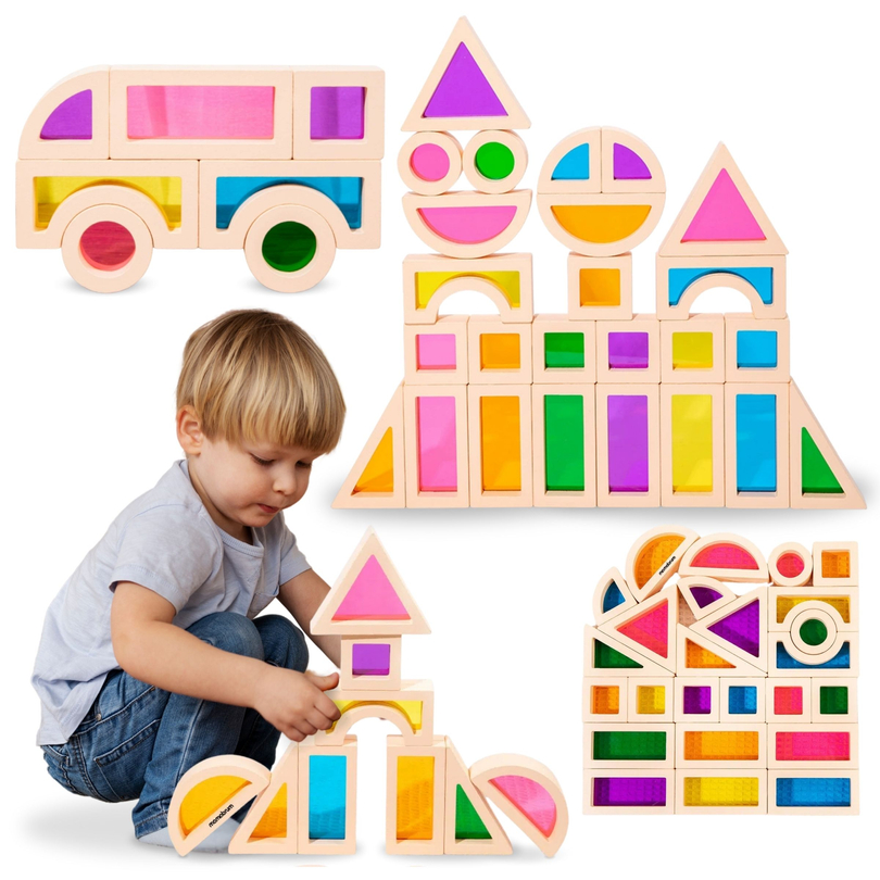 Regenbogen Holzklötze - 25 Elemente