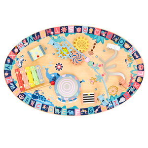 7in1 Lerntisch aus Holz, musikalisch, sensorisch