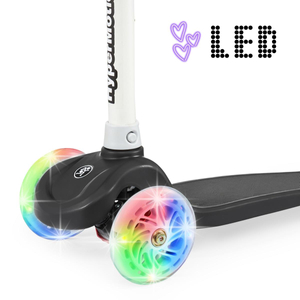 TRINGO dreirädriger Balance-Scooter, 3-8 Jahre alt – Schwarz + leuchtende LED-Räder