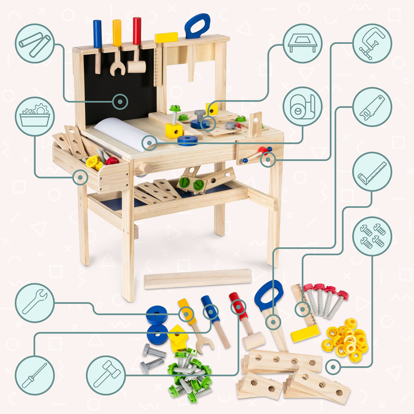 XXL-Bausatz aus Holz - 75 Elemente