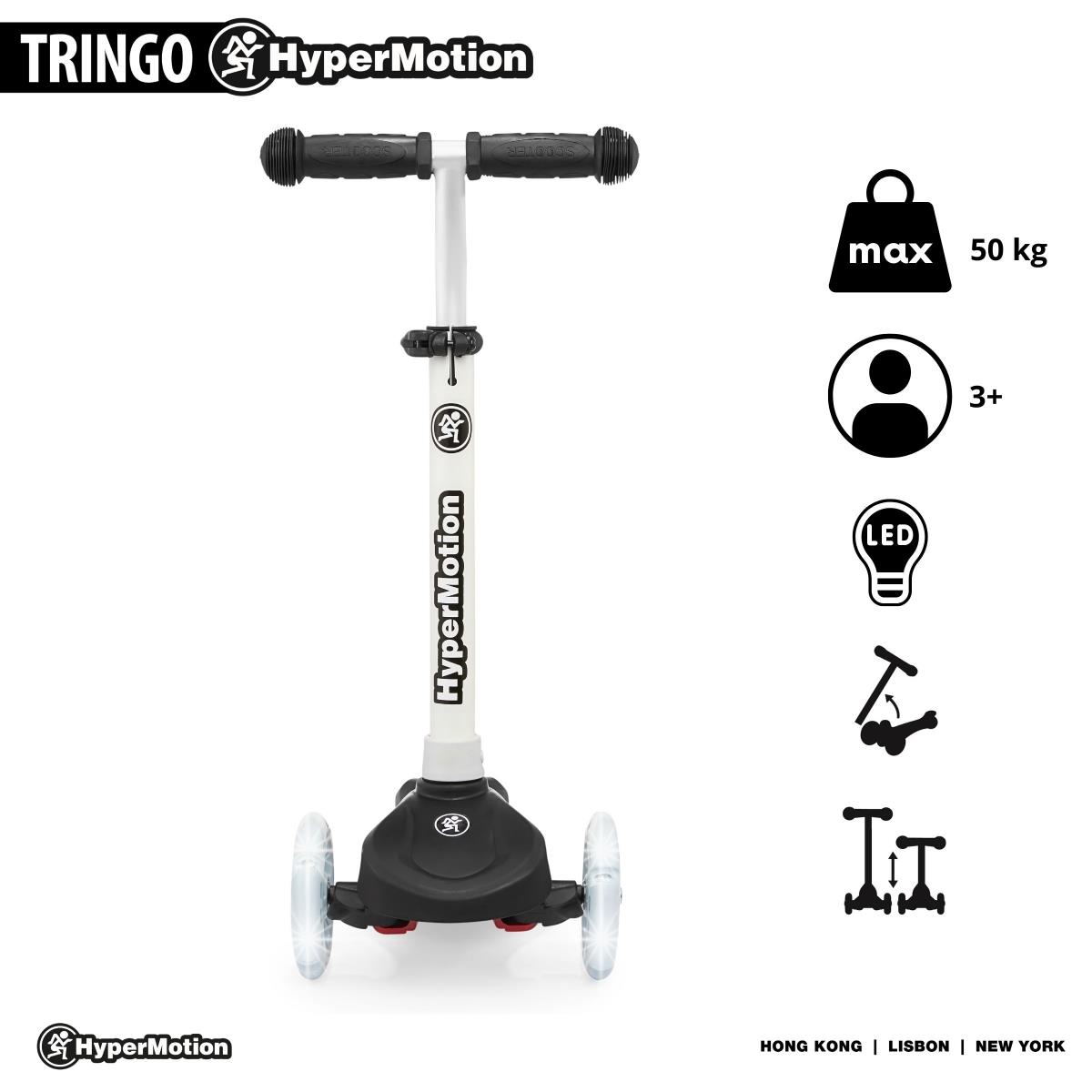 TRINGO dreirädriger Balance-Scooter, 3-8 Jahre alt – Schwarz + leuchtende LED-Räder