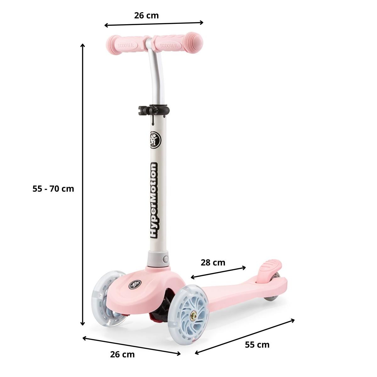 TRINGO dreirädriger Balance-Scooter, 3-8 Jahre alt – rosa + leuchtende LED-Räder