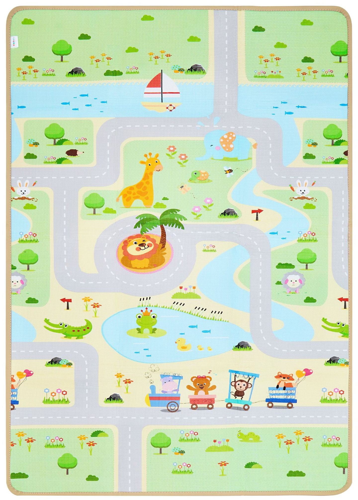 Beidseitige Schaummatte – Wald auf einem Hügel / sonnige Stadt