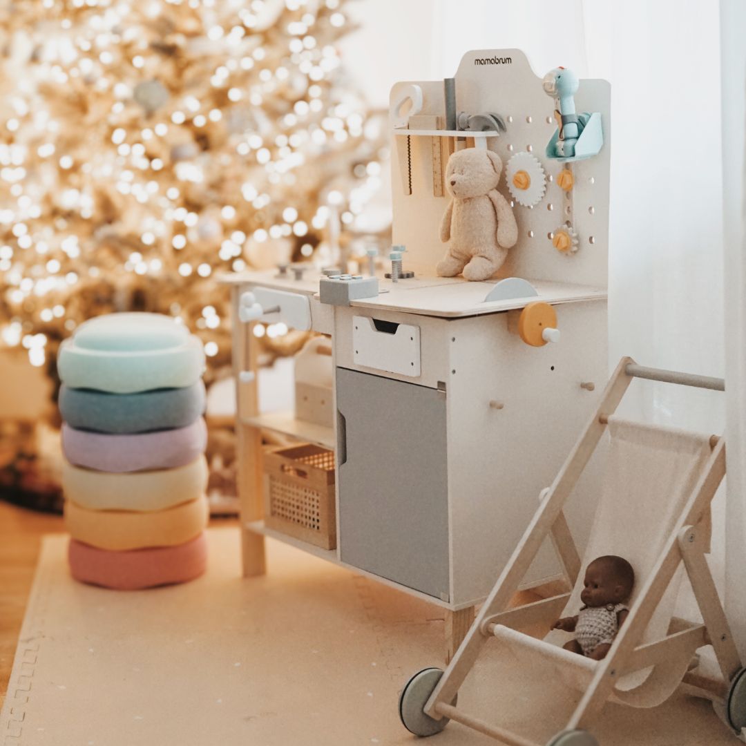 XXL Große Holzwerkstatt mit Werkzeugen - DIY-Set, 74 Elemente