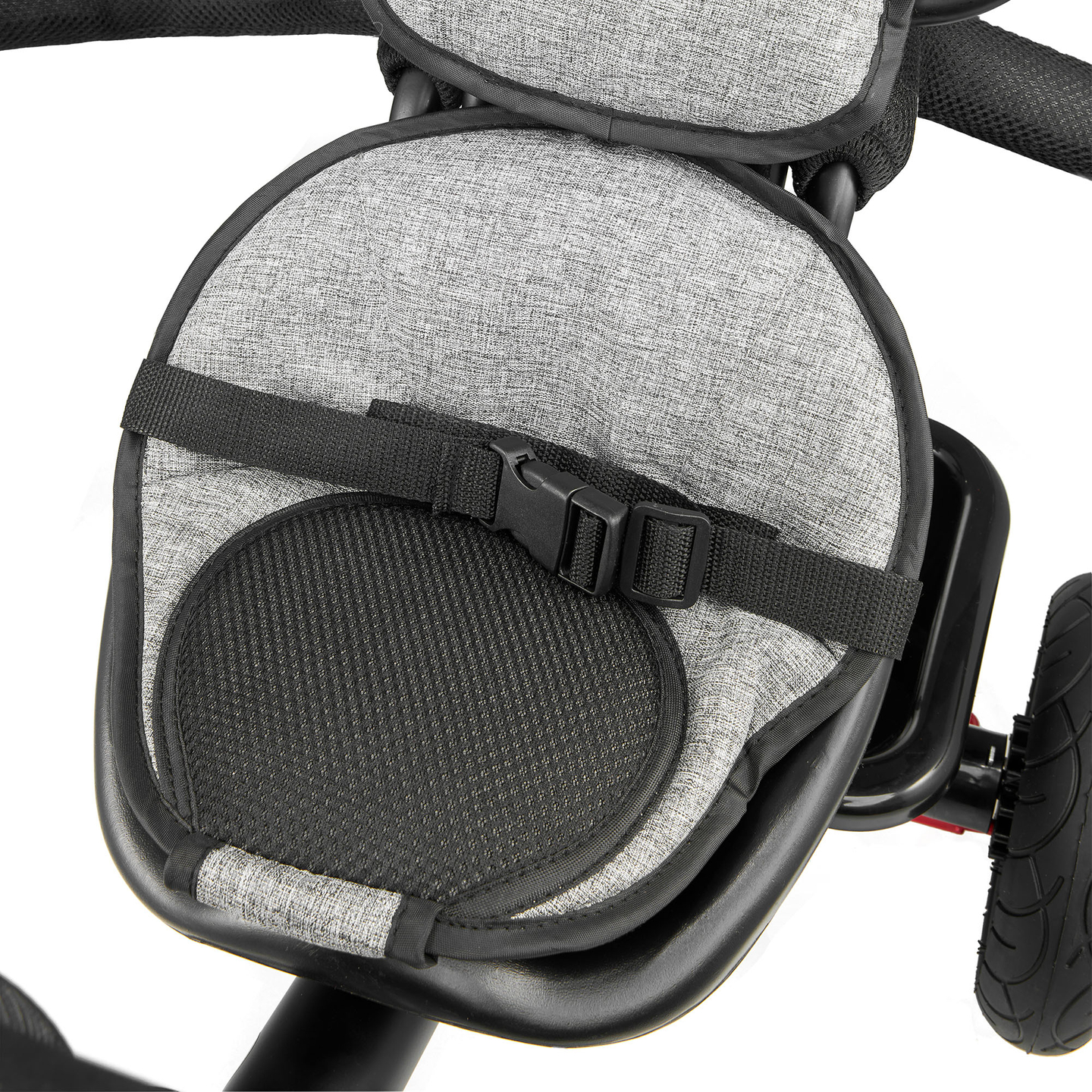 Dreirad für Kinder 1-4 Jahre - TOBI FREY - Farbe grau - drehbar - gepumpte Räder + Schieber