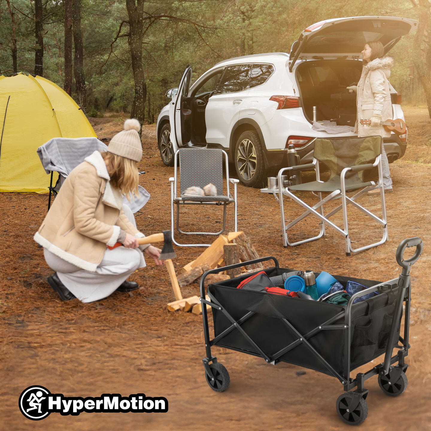 HyperMotion faltbarer Strandrollstuhl - schwarz, 80 kg