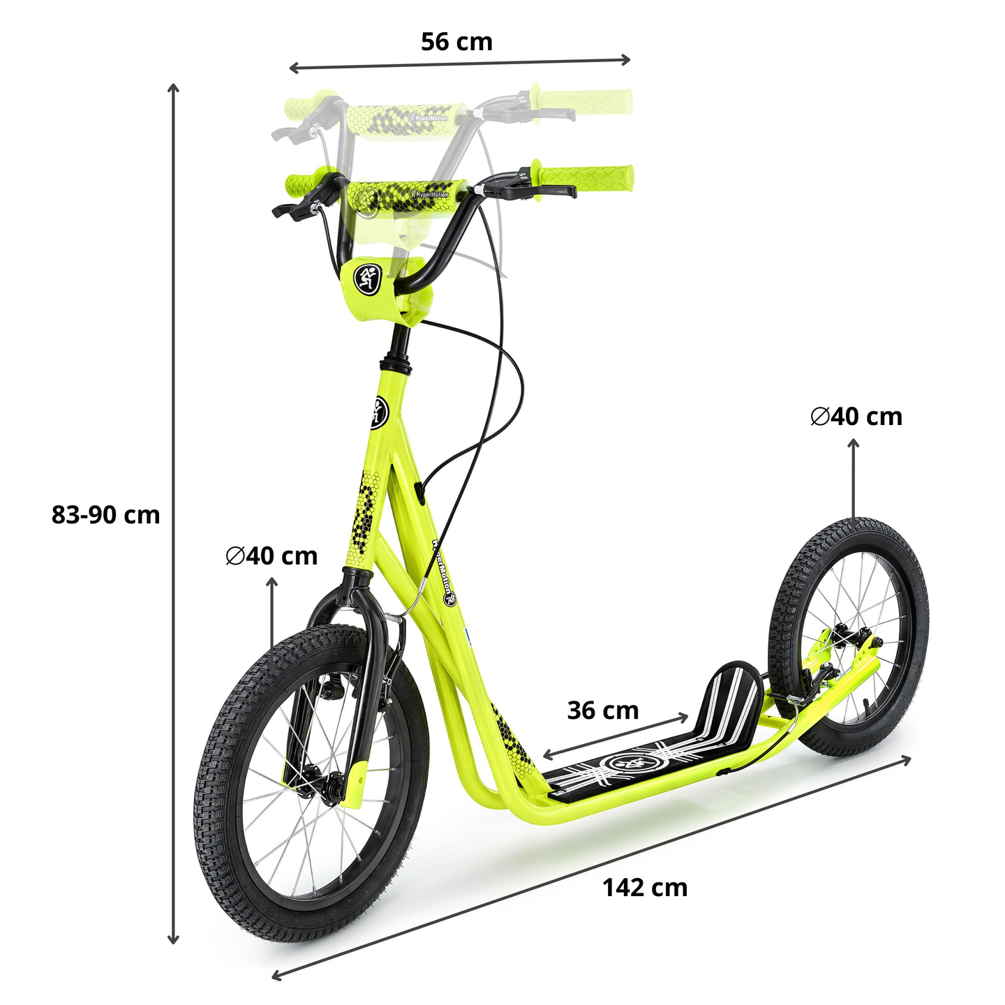 Cityroller Hypermotion RUNKIE mit aufpumpbaren Rädern 16'' (40 cm)