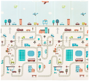 Beidseitige Schaummatte XXL – faltbar 1 CM (Berge und Straße)