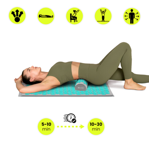 Akupressurmatte mit Kissen und Bezug - 72 cm HyperMotion grau-mint