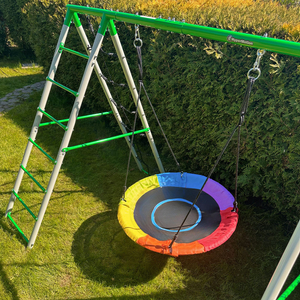 XL-Gartenspielplatz für Kinder mit Storchennestschaukel, Leiter und Kletternetz