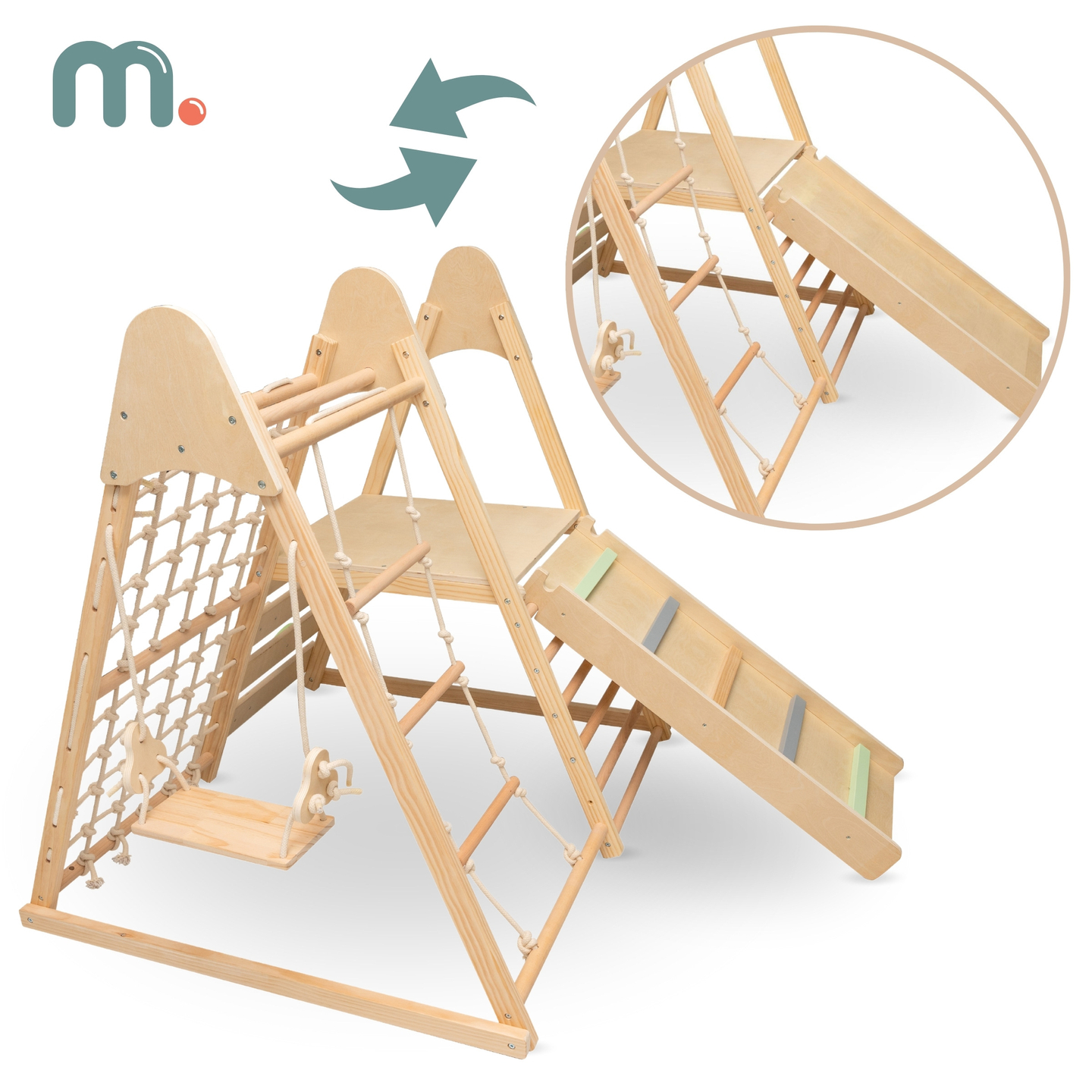 Holzspielplatz für Zuhause XL 5in1