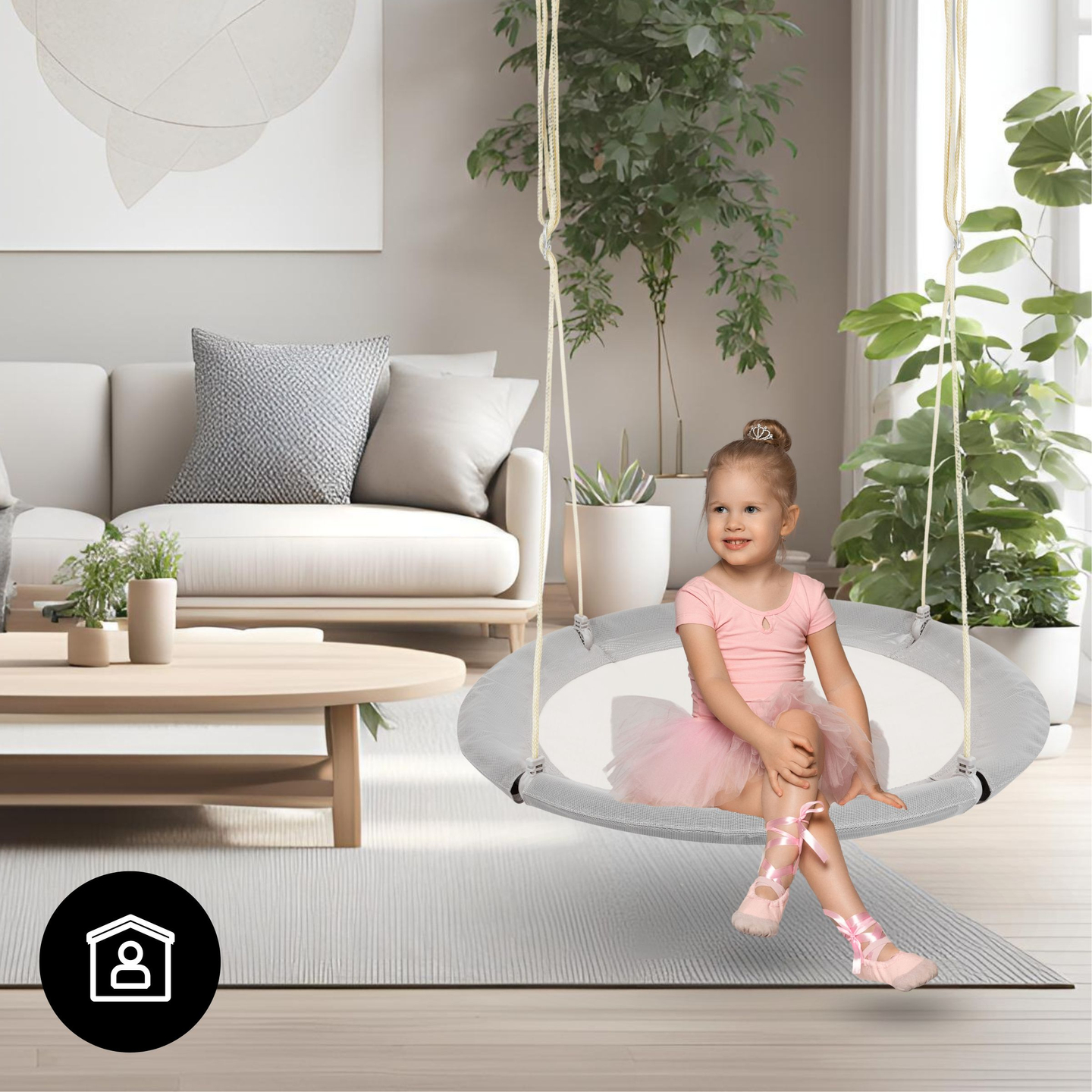 HyperMotion Storchennest-Schaukel - 100 cm Durchmesser, Farbe grau